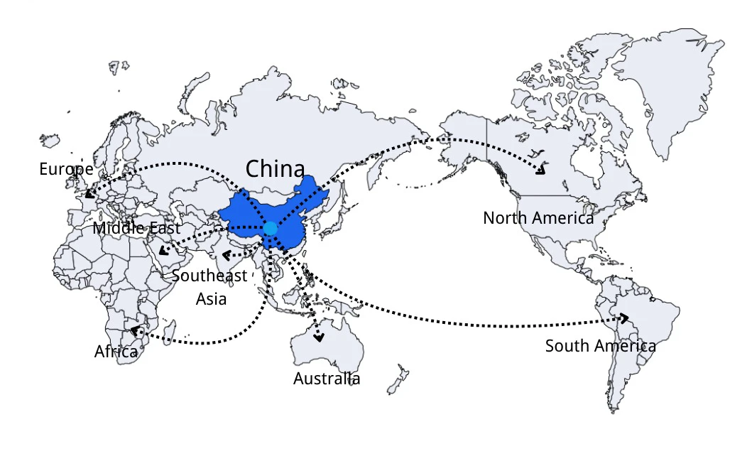 Global DDP Shipping Routes from China to worldwide destinations
